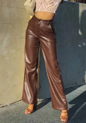 Women Stretch Pu Leather Pants