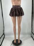 Women Solid Stretch Pleated Skirt Bubble Skirt