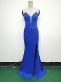 Elegant Fishbone Strapless Slim Waist Slit Evening Dress