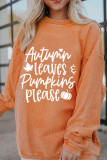 Halloween Pumpkin Head Loose Round Neck Top