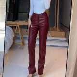 Women Stretch Pu Leather Pants