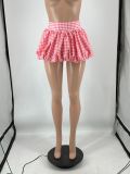 Women Solid Stretch Pleated Skirt Bubble Skirt