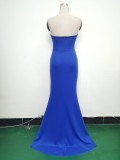 Elegant Fishbone Strapless Slim Waist Slit Evening Dress