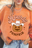 Halloween Pumpkin Head Loose Round Neck Top