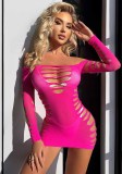 Hollow Sexy Lingerie Female Sexy Temptation Off Shoulder Night Dress