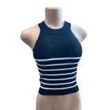 Autumn Sexy Striped Knitting Vest Slim Top