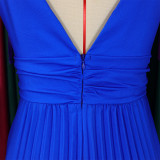 Summer Lace-Up Strap Low Back Sexy Gradient Color Long Dress