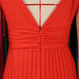 Summer Lace-Up Strap Low Back Sexy Gradient Color Long Dress