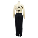 Women Pleated Sexy Lace-up Dress