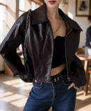 Autumn Leather Women Casual Jacket Fashionable Coat