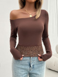 Autumn Winter Y2K Tops Women Sexy Slim Knitting Long Sleeve T-shirt