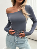 Autumn Winter Y2K Tops Women Sexy Slim Knitting Long Sleeve T-shirt