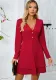 Autumn Winter women's v-neck button long sleeve Casual multi-layer dress