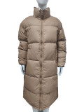 Winter Women Cotton-padded long Jacket Women Fashion Zipper Solid Color Warm Coat