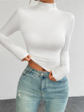 Women Solid knitting Basic Long Sleeve Top