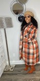 Women Fall and Winter Loose Plaid Shirt Jacket