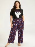 Halloween skull and spider web print pocket trousers