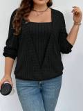 Women Solid Ribbed V-neck long sleeve top