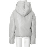 Women autumn and winter loose Padding hooded jacket