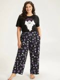 Halloween skull and spider web print pocket trousers