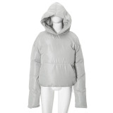 Women autumn and winter loose Padding hooded jacket