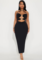 Women Tube Bow Crop Sexy Halter Neck Sexy Dress