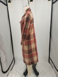 Women Fall and Winter Loose Plaid Shirt Jacket