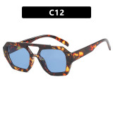 Double beam irregular Trendy Sunglasses