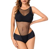 Women Sexy Sleeveless Mesh See-Through Hollow Sexy Lingerie Bikini