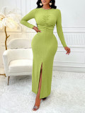 Women Bodycon Solid Dress