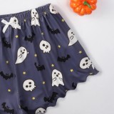 Halloween Women Halloween Printed Ghost Print Suspender Top and Shorts Two-piece Set