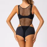 Women Sexy Sleeveless Mesh See-Through Hollow Sexy Lingerie Bikini