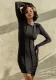 Women's Fashion Sexy Solid Color Long Sleeve Casual Dress