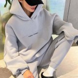 Spring Autumn Women's Fashion Hooded Print Hoodies Pants Sports Casual Tracksuit