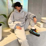 Spring Autumn Women's Fashion Hooded Print Hoodies Pants Sports Casual Tracksuit