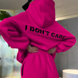Spring Autumn Women's Fashion Hooded Print Hoodies Pants Sports Casual Tracksuit