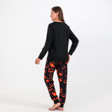 Halloween Family Wear Luminous Print Long Sleeve Top and Pants Pajama Set