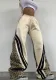Autumn Style Street Trend Leopard Print Striped Color Block High Waist Loose Sweatpants