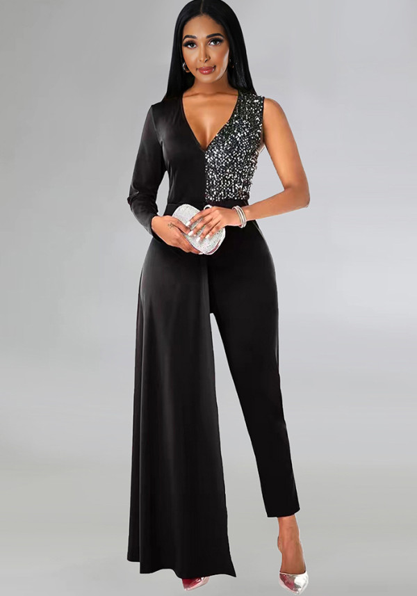 Women Patchwork Sequin Sexy Jumpsuit