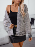 Women Fall and Winter Open-front Long Sleeve Knitting Sweater Jacket