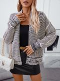 Women Fall and Winter Open-front Long Sleeve Knitting Sweater Jacket