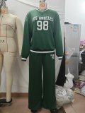 Men And Women Letter Printed Loose Sports Top And Pants Set