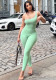 Women's Summer Solid Color One Shoulder Slim Fit Yoga Jumpsuit