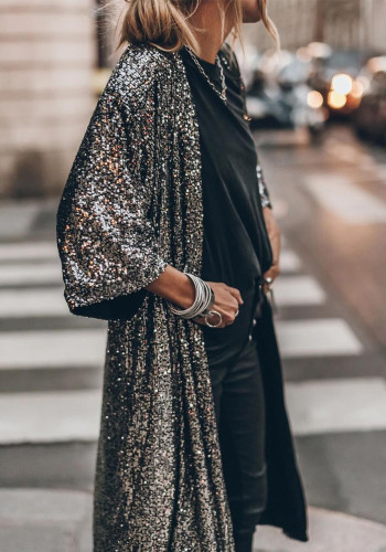 Spring Fashion Party Sequin Cardigan Jacket