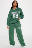 Men And Women Letter Printed Loose Sports Top And Pants Set