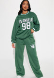 Men And Women Letter Printed Loose Sports Top And Pants Set