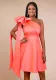 Fashion Bow Slash Shoulder Sleeveless High Waist Plus Size Party Dress