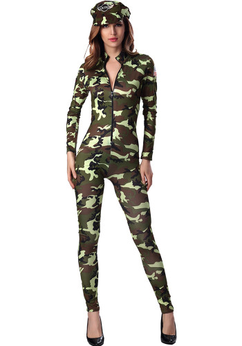 Women one-piece camouflage clothes Two Piece Set