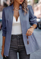 Women Season Casual Solid Blazer Jacket