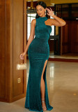 Women Sleeveless Round Neck Sexy Formal Party Evening Dress